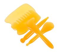 Hemobllo Set di Strumenti Gua Sha Multifunzione Penna Acupressione in Resina Naturale Raschiatore e Pettine Arancione per Migliorare la Pelle per Massaggio Viso e Corpo