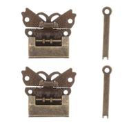 Hemobllo Set e Protezione Oggetti Vintage in Acciaio Legato 2 Pezzi Chiusura Farfalla Sicurezza Migliorata per Scatola dei Gioielli e Armadietto per Mobili e Scatole Regalo