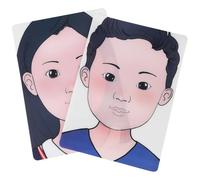 Hemobllo Set Tavole per Pratica Pittura Facciale Riutilizzabili in Plastica Stencil per Trucco Bimbi Tavole per Esercitazioni di Trucco Facciale Volti Umani Trasparenti Sicure e