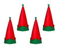 Hemobllo Seta Rosso Cappello da Elfo Natalizio 4 Pezzi | Accessori per Testa da Festa, Costume Natalizio da Elfo, Atmosfera , per Natale e Spettacoli