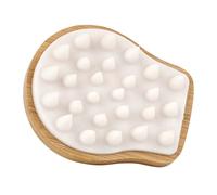Hemobllo Shampoo in Bamboo e Silicone Morbido Massaggiatore Scalp per Detersione Profonda e Esfoliazione Cute per Doccia e Uso