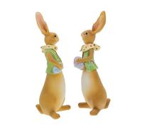 Hemobllo Simpatica decorazione a forma di coniglietto ornamenti all'aperto figurina del coniglio centrotavola pasquale Arredamento pasquale decorazioni per la tavola di Pasqua statue resina