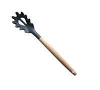 Hemobllo Spaghetti Spoon in Silicone con Manico in Legno, Cucchiaio Multiuso per Pasta e Noodles, per Cucina di Casa