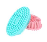 Hemobllo Spazzola la Doccia in Silicone 2 Pezzi Doppia Faccia per Bambini, Facile da Tenere e Stimola lo Sviluppo Tattile Durante Bagnetto
