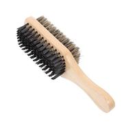 Hemobllo Spazzola per Barba da Uomo Doppia Faccia in Setole di Nylon e Pelo di Cinghiale Manico in Legno di Faggio per Rimuovere Peli Spezzati e Creare Schiuma