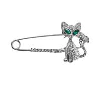Hemobllo Spilla Creativa Gatto che Gioca Pallina in Lega Argento Spilla Robusta e Decorativa, Accessorio Unico per Donne, per Compleanni e Carnevali