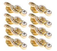 Hemobllo Spilla Decorativa e Natale in Lega Oro 8 Pezzi Nota Musicale con Cristalli Design Elegante Leggera e Sicura per Accessori Costume
