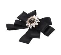 Hemobllo Spilla Fiocco Decorativa, Spilla Fiocco Preannodata, Nero, in Nastro e Lega di Zinco, Leggera, per Donna e Ragazze, per Abito e Completo