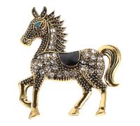 Hemobllo Spilla Vintage a Forma di Cavallo con Cristalli Spilla Zodiacale Cinese per Capodanno 2026 Accessorio Unisex Boho per Feste Natalizie e Halloween Gioiello da Bavero Leggero e
