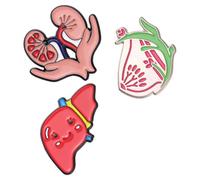 Hemobllo Spille Creative Design Originale a Forma di Organi Cuore e Polmoni Set da 3 in Lega Decorativa e Stile Delicato per Abbigliamento Zaini Cappelli