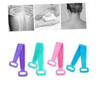 Hemobllo Spugna Doccia Esfoliante in Silicone con Doppio Anello per Massage e Pulizia Spazzola Lunga per Schiena e Spalle per Doccia e Bagno Blu