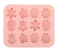 Hemobllo Stampo per Caramelle Multi-griglia in Silicone Riutilizzabile 12 Cavità a Forma di Girasole e Tulipano, Utensile da Pasticceria Antiaderente per Cioccolato e Dolci,