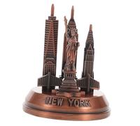 Hemobllo Statua di Skyline di York in Metallo di Torre di Edifici Scultura di Supporto per Libri Statuette di Arredamento per Casa