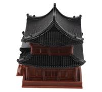 Hemobllo Statua Pagoda Cinese in Miniatura, Riproduzione Architettonica | Plastica Marrone Resistente All'usura, per Scrivania e Spazi Espositivi Tematici, Edifici Miniatura