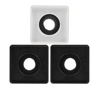 Hemobllo Stazione Microfono Bandiera Logo ABS 3 Pezzi 2 Neri + 1 Bianco Supporto da Tavolo Quadrato Portatile per Interviste Conferenze e Giornalisti