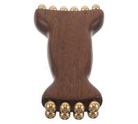 Hemobllo Strumento Massaggiatore per Viso e Collo in Legno Naturale Perline Dorate, Dispositivo Multifunzione per Modellamento e Relax Cutaneo, Indicato per Routine di Bellezza e Benessere