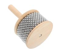Hemobllo Strumento Percussioni Mano Cabasa in Legno Perline Metalliche Catena e Shaker Pop Per Strumenti Scolastici Adatto Tutte Le Età Per Esercitazioni Individuali Scopi Educativi Ed Esib