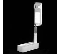 Hemobllo Supporto Multifunzionale per Telefono con Luce, Altezza Regolabile | Alluminio, Abs e Pc, 1000 Mah, Tre Colori e Sei Effetti, Bianco per Live Show e Fotografia