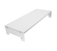 Hemobllo Supporto per Monitor da Scrivania e Base Computer in Acrilico Bianco 50x20x8 Cm, Mensola da Tavolo Stabile per Laptop, Risparmio Spazio per Ufficio e Casa