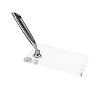 Hemobllo Supporto per Penna a Punta in Acrilico Trasparente Stile Retrò Porta Penna Singolo da Scrivania per Ufficio Base Resistente e Decorativa per Penne da Inchiostro