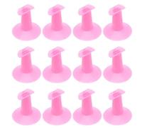 Hemobllo Supporto per Unghie Nail Art 12 Pezzi Rosa Base Stabile per Esercitazioni Manicure Fai da Te e Salone Organizer e Espositore per Unghie Finte Adattabile a Tutte le Dita