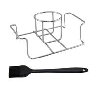 Hemobllo Supporto Silicone Arrosto Pieghevole Pollo per e Acciaio Inossidabile Carne e Piccolo Tacchino, per Barbecue e Cottura alla Griglia, Uso Interno