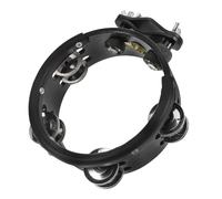 Hemobllo Tamburello a Rullante Rotondo in Legno e Metallo Nero Staffa Facile da Montare per Strumenti a Percussione, Accessorio per Batteria Campanelli