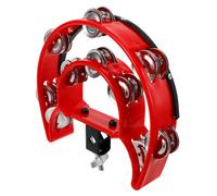 Hemobllo Tamburello con Sonagli a Doppio Ordine per Strumenti a Percussione, Resistente con Suono Chiaro, in Metallo e Abs, Accessorio Facile da Montare per Batteria