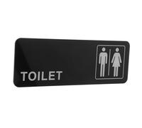 Hemobllo Targa Wc Plastica per Bagno Uomo e Restroom Autoadesivo Nero con Design per Uffici Ristoranti e Luoghi Pubblici