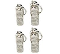 Hemobllo Targhette Indirizzo per Animali Domestici Anello Appendibile 4pezzi in Ottone Nichelato Argento Resistenti e Robuste Anti-smarrimento per Cani e Gatti