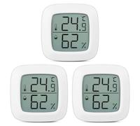 Hemobllo Termometro Elettronico E Igrometro Mini 3Pezzi Misuratore Di Temperatura E Umidità Per Terrazza E Auto Multi-Funzione Con Display Lcd