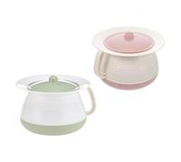 Hemobllo Vaso da Notte Ispessito in Plastica Coperchio, Secchio per Orinatoio Portatile e Adulti, Sputacchiera Domestica Resistente e Facile da Pulire, Set da 2 Pezzi per Riutilizzabile