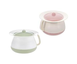 Hemobllo Vaso da Notte Ispessito in Plastica Coperchio, Secchio per Orinatoio Portatile e Adulti, Sputacchiera Domestica Resistente e Facile da Pulire, Set da 2 Pezzi per Riutilizzabile