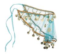 Hemobllo Velo Esotico Indiano con Nappe in Chiffon per Spettacoli di Danza del Ventre Accessorio Leggero per Costumi da Donna per Feste in Maschera e Cosplay Decorazione Tribale per