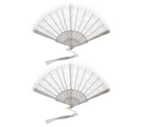 Hemobllo Ventaglio Pieghevole Nero in Pp e Metallo, Stile Antico | Ricamo Floreale, Frange Decorative, per Stagione Calda e Danza, Accessorio per Amici Interessati alla Cultura Cinese