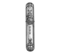 Hemobllo Vintage Needle Storage Box in Alloy Metal with Embossed Pattern Compact Organizer for Hand Sewing Embroidery And Toothpick Craft Supplies