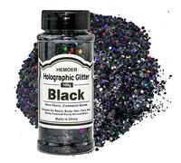 HEMOER Olografico Grossi Grossi, Nero 100 g Paillettes Glitter, Glitter per viso, corpo, capelli, resina epossidica, Paillette Viso Festival-Il Total 3.52oz