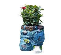 Hemore Jeans fiore pentola, 16 cm/6,3 pollici in denim a forma di jeans a forma di piante, ornamenti decorativi decorativi del paesaggio da giardino per decorazioni per cortile da giardino (stile 2)