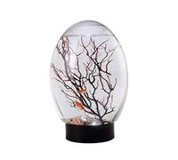 Hemore Mini Tank Fish, Aquarium Ecosistema Acquatico Chiuso da 19 cm con Base Girevole a LED, Acquario Desktop ecosistema autosufficiente per la Decorazione degli uffici Domestici (Nero)