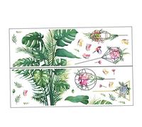 HEMOTON 1 Foglio Adesivi Decorativi Piante e Uccelli Stickers Rimovibili per Decorazione Camere Adesivi per Design Boho per Murale DIY Casa