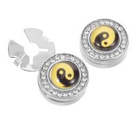 HEMOTON 1 Paio Copribottoni per Camicie in Metallo Stile Tai Chi Gemelli Decorativi Classici da Uomo per Abiti Formali e Casual Accessorio Leggero e Resistente per Matrimoni e Feste