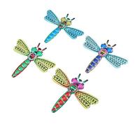 HEMOTON 1 Set Decorazione Murale A Forma di Libellula in Ferro Decorazione da Parete per Esterni Arte A Forma di Libellula Finta Libellula Decorazione da Parete per Soggiorno 4 Pezzi