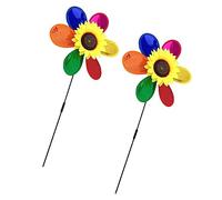HEMOTON 1 Set Mulino A da Cantiere Decorazione da Giardino Pensile Colorato Arredamento da Giardino Solare Mulino A Paesaggio All'aperto Plastica 2 Pezzi
