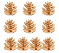 HEMOTON 10 Pezzi Ghirlanda di Pigne Oro in Plastica Aspetto Realistico, Decorazioni Natalizie la Casa e Riempitivo per Vasi, Facile da Usare e Versatile