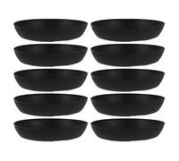 HEMOTON 10 Pezzi Sottovaso Rotondo in Plastica Nero per Contenitore di Piante, e Raccogligocce, per Giardinaggio Indoor e Balcone
