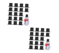 HEMOTON 100 Mini Cappelli Natalizi Neri in Plastica Cappelli Formali per Decorazioni e Feste Accessori Kawaii per Natale e Compleanni