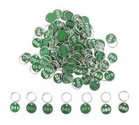 HEMOTON 100 Pezzi Etichette Portachiavi Numerate in Lega di Alluminio Verde Anello Portachiavi Riutilizzabili Resistenti e Impermeabili per Sauna Officine e Armadietti Organizzazione