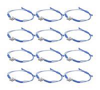 HEMOTON 12 Braccialetti da Cheerleading Blu Regolabili in Corda Intrecciata, Braccialetti da Polso e Caviglia Fatti a Mano per Squadre, Accessori Sportivi e Regalo di Gioielli per