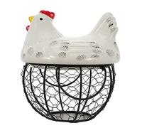 HEMOTON 1pezzi Cestino Per Uova Forma Di Pollo in Ferro Cestino Portaoggetti Per Snack Per Arredamento Casa e Contenere Frutta Verdura