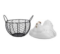 HEMOTON 1pezzi Cesto Portafrutta in Ferro Moderno Cesto Portaoggetti Con Coperchio Contenitore Per Conservazione Decorazione Per Casa Utilizzabile in Cucina Per Uova